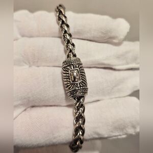 High Quality Stainless Steel Silver Tone Magnetic Clasp Men's 7.5 Inch Bracelet